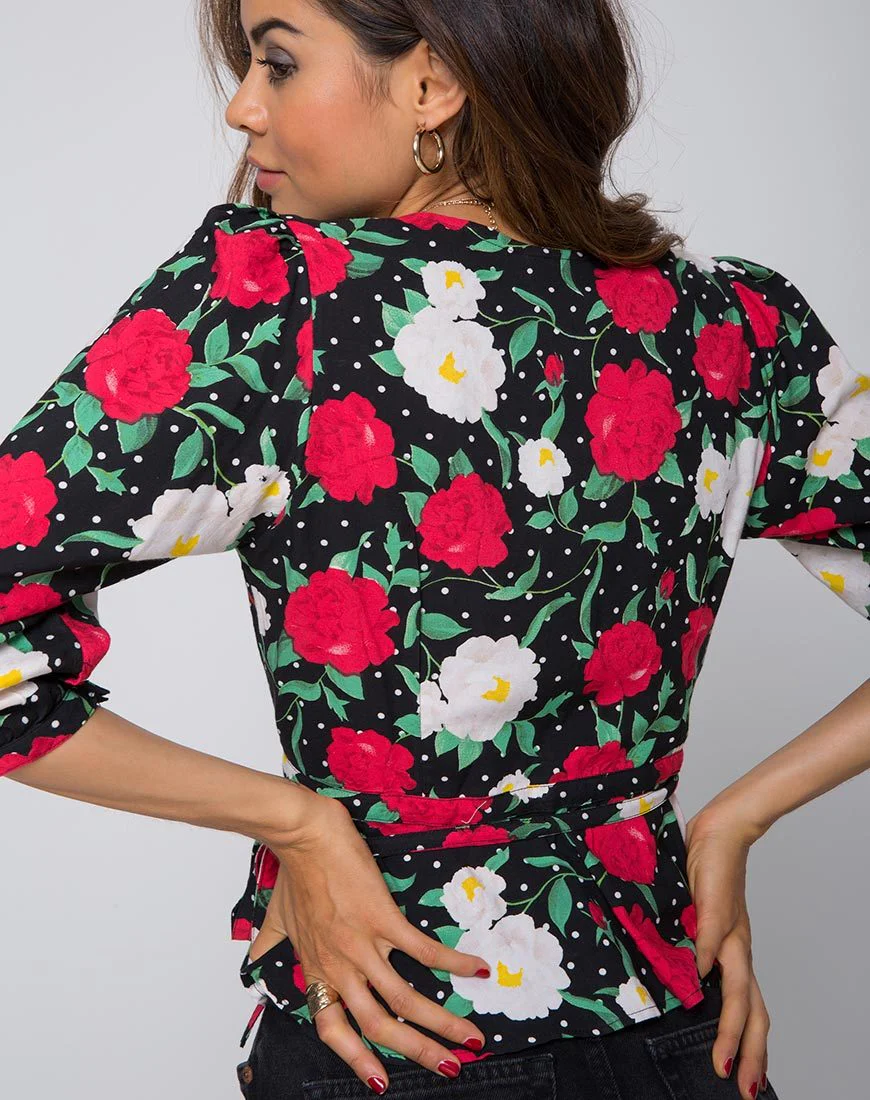 Shon Wickeloberteil in Polka Rose Schwarz - Image 2
