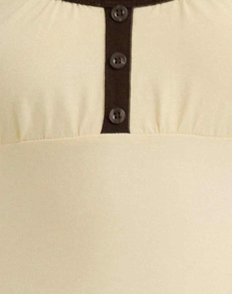 Shou Top in Buttermilch mit brauner Bindung - Image 6