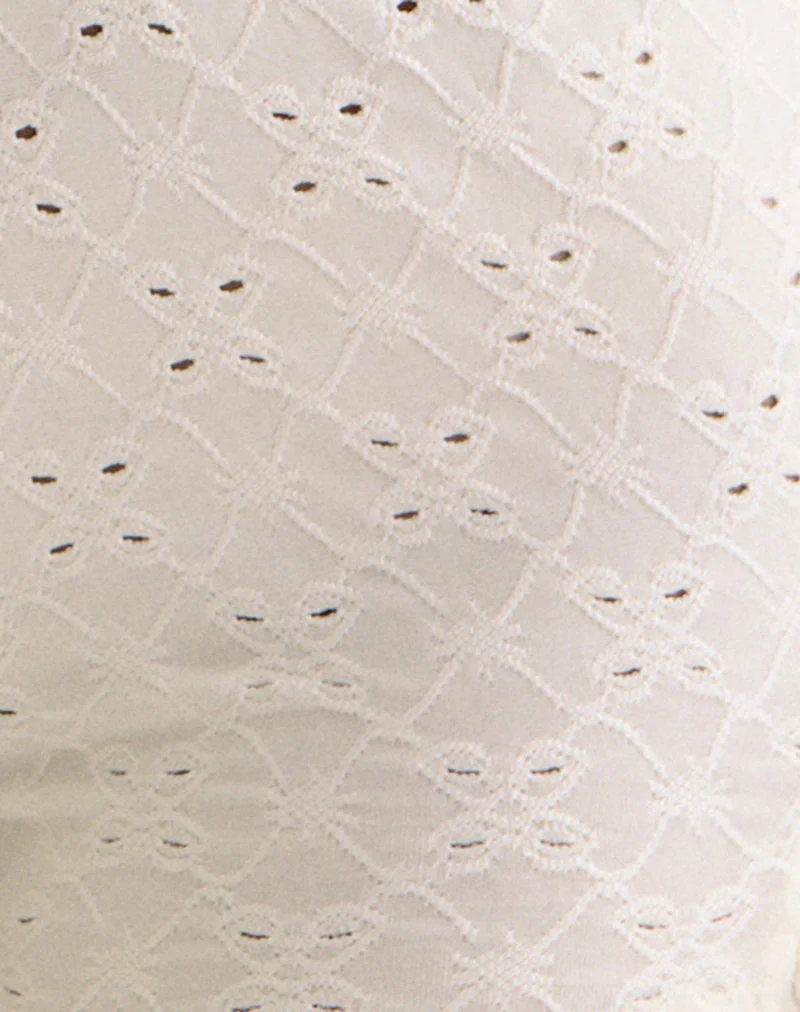 Schrein Short aus Stretch Broderie Creme - Image 7