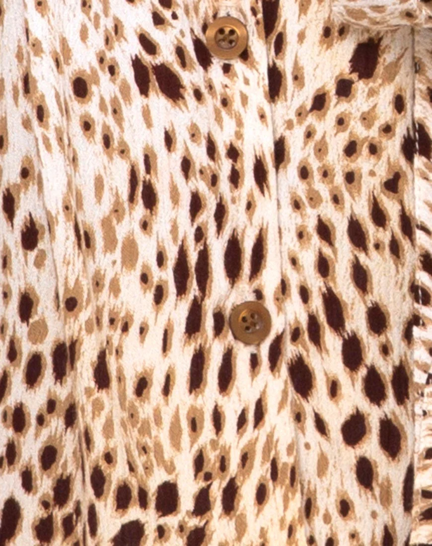 Siare Hemdkleid in Crinkle Sand Leopard - Image 4