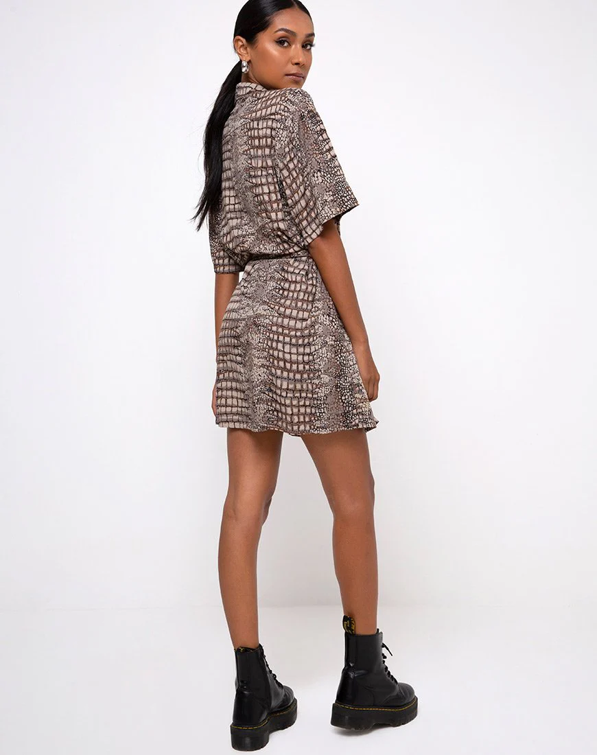 Siare Hemdkleid in Croc Neutral Grau - Image 4