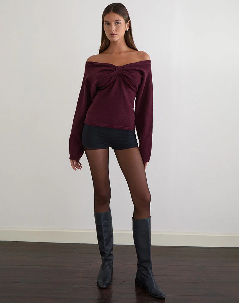 Sikuna Bow Jumper in Deep Purple - Image 3