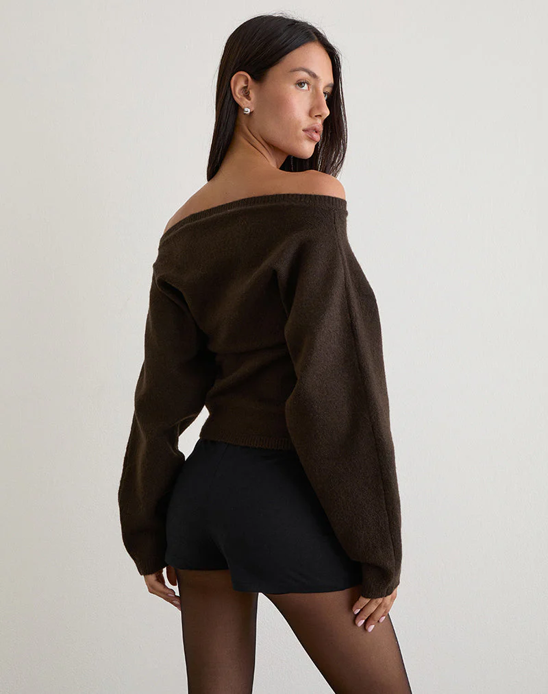 Sikuna Schleifen-Pullover in Braun - Image 5