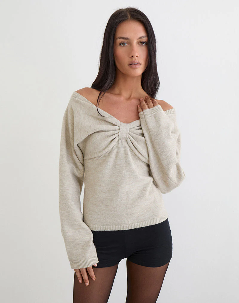 Sikuna Bow Jumper in Hafer - Image 2