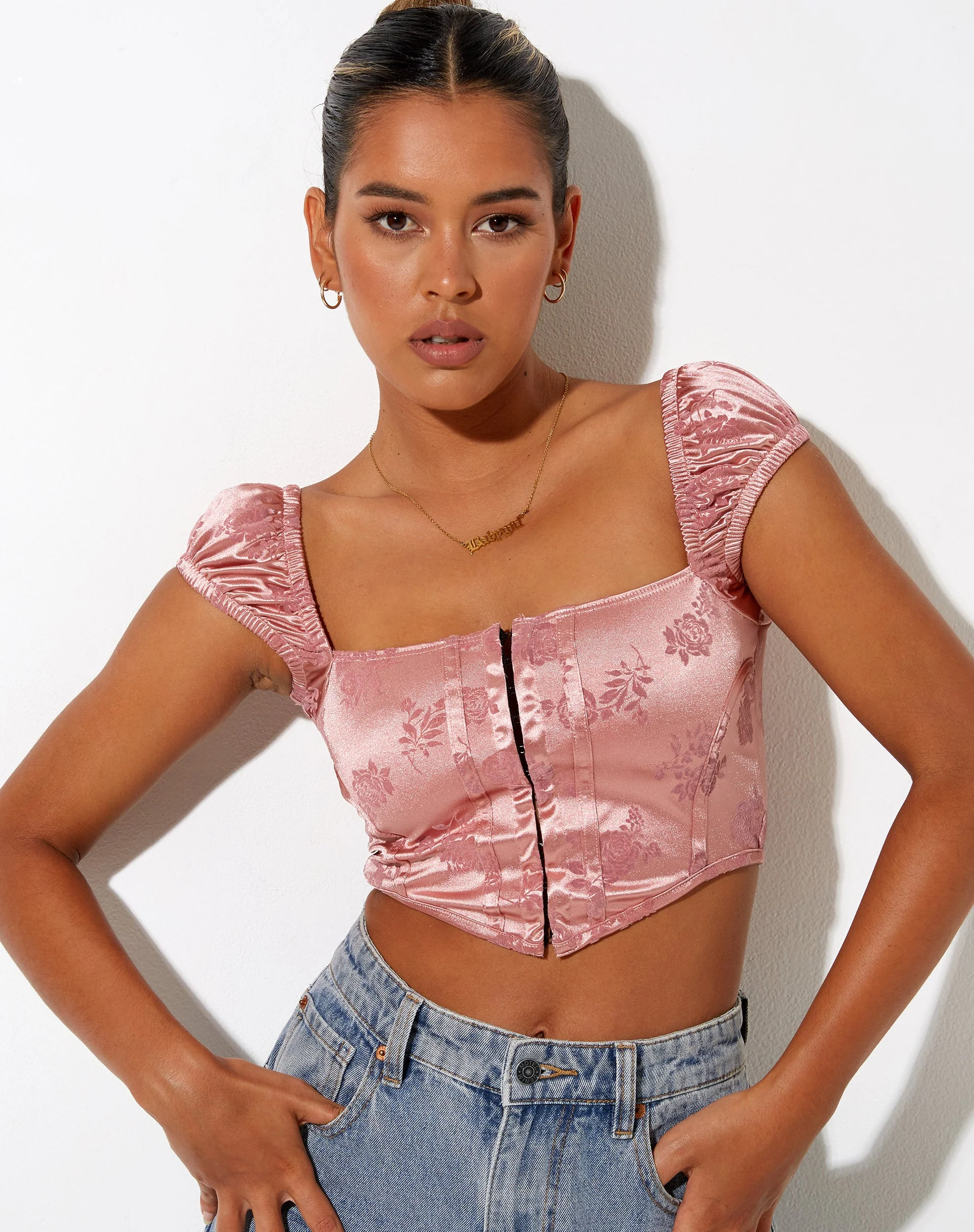 Silicia Korsett-Top in Rose Flock Pale Pink