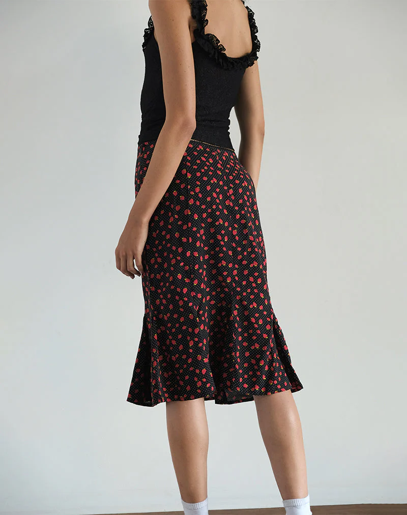 Sima Midirock in Erdbeere Polka Schwarz - Image 4