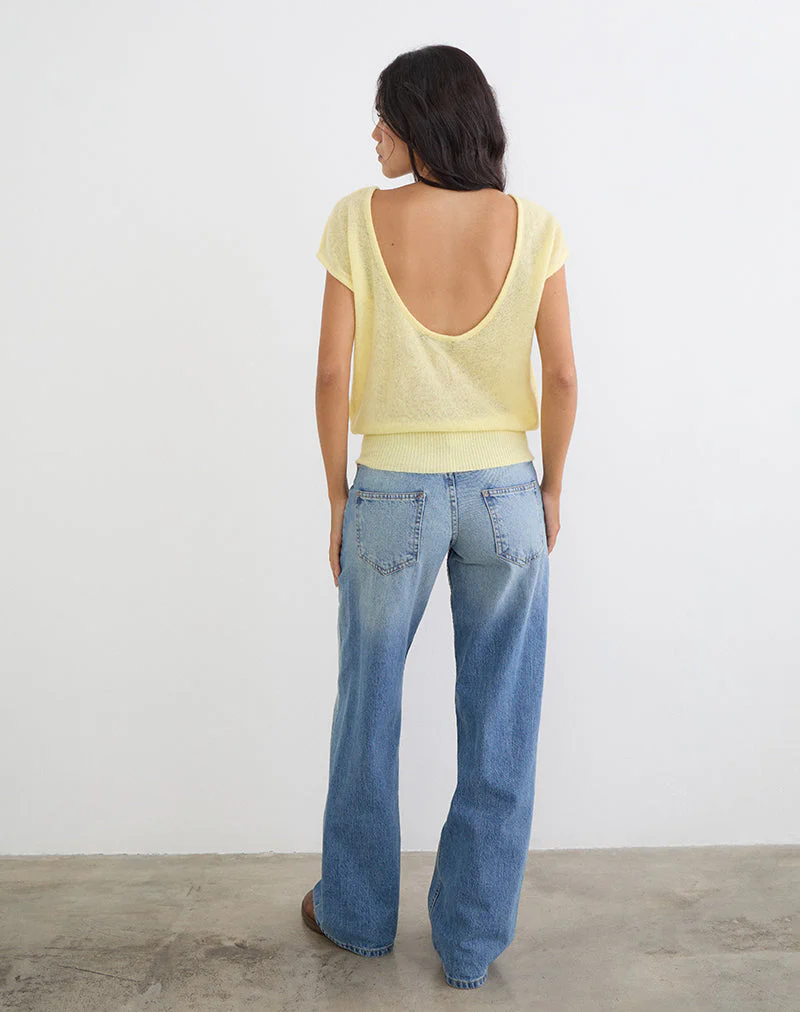 Sinda Scoopback Top in Knit Lemon - Image 3
