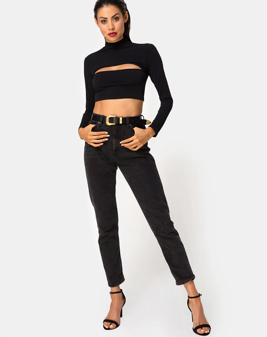 Sinex Crop Top in Schwarz - Image 3