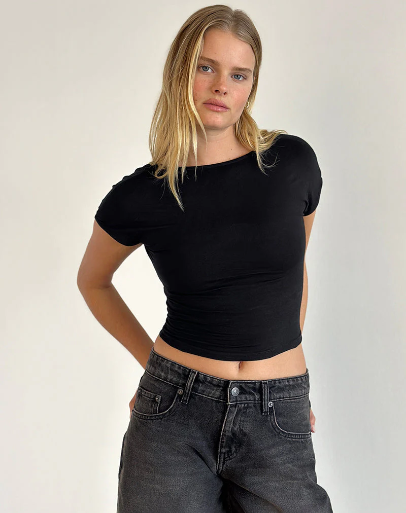 Sipang Tie Back Top in Schwarz - Image 4