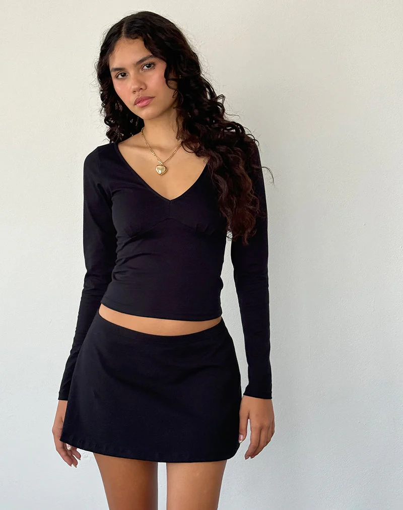 Sisil Langärmeliges Top in Schwarz