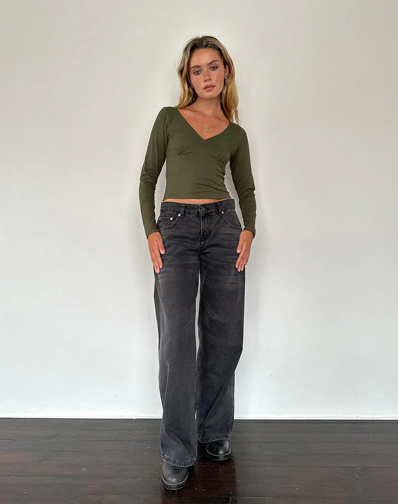 Sisil Langarm-Top in Olive - Image 4