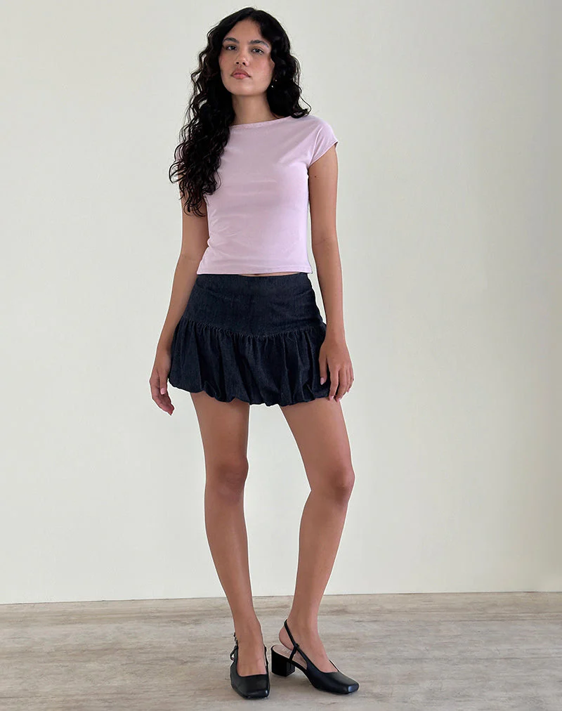 Sisila Puffball Minirock in Chambray Indigo - Image 5