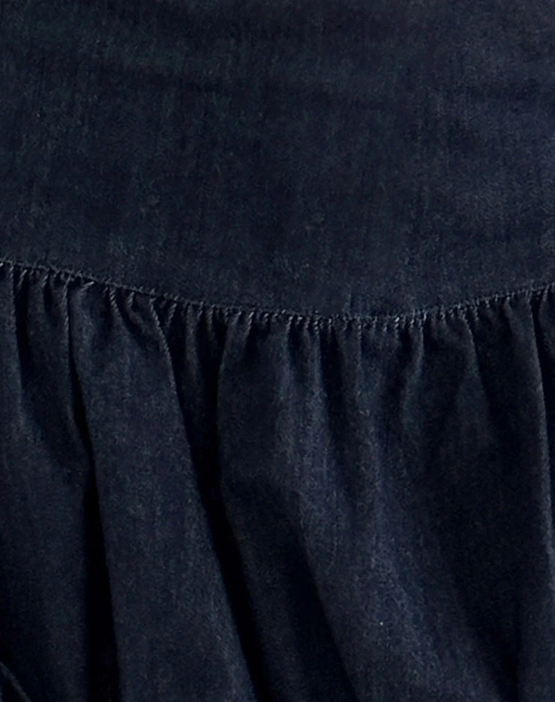 Sisila Puffball Minirock in Chambray Indigo - Image 7