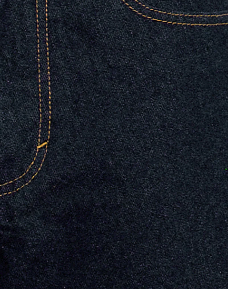 Low Rise Denim Skater Short in Indigo - Image 6