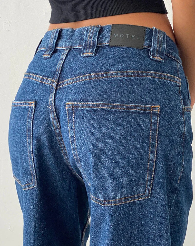 Low Rise Denim Skater Short in Core Blue Stone - Image 5