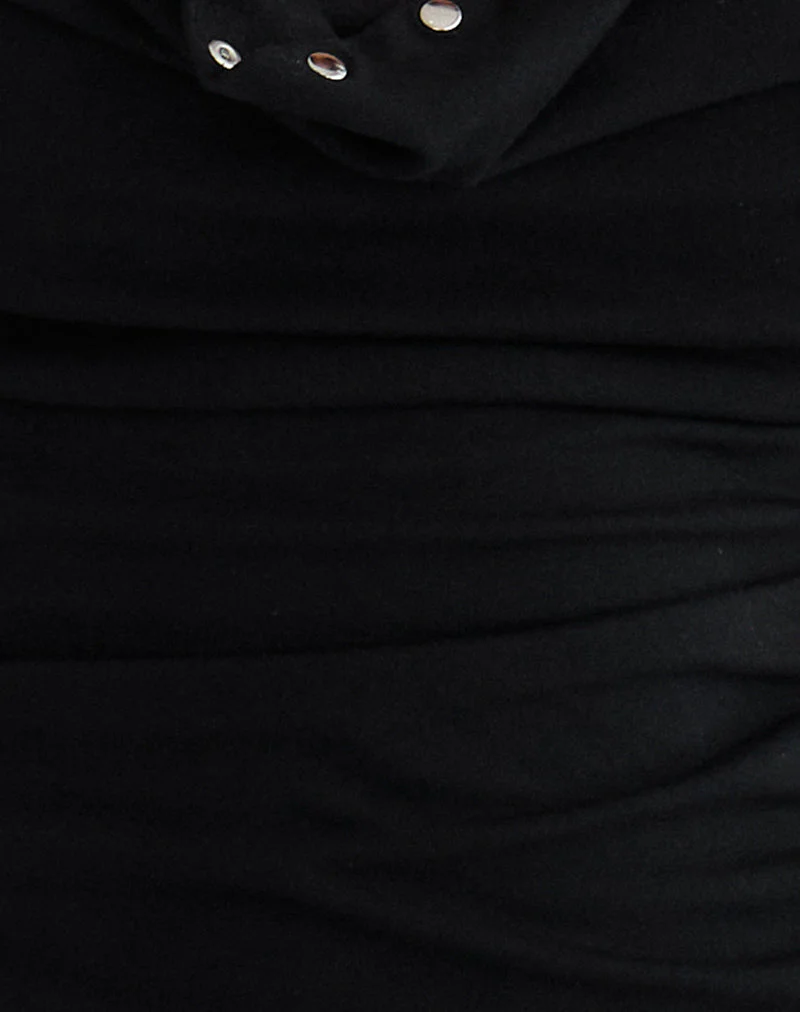 Slater Nieten-Top aus Rayon Jersey Schwarz - Image 6