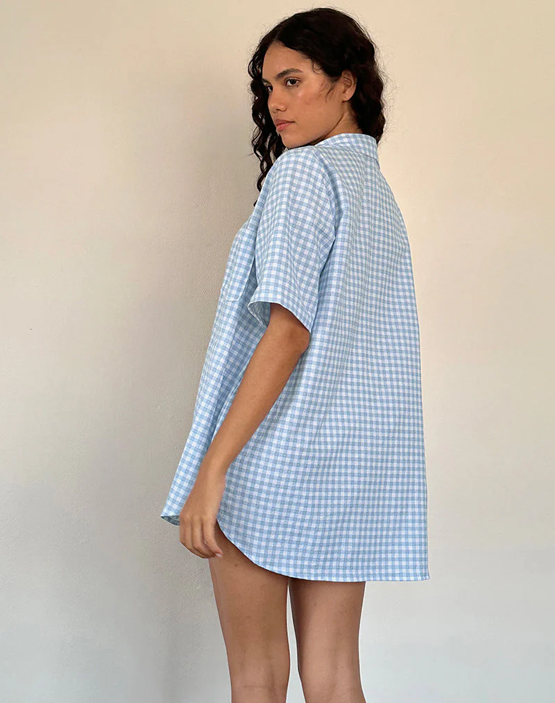 Smith Oversized Hemd aus blauem Gingham - Image 2