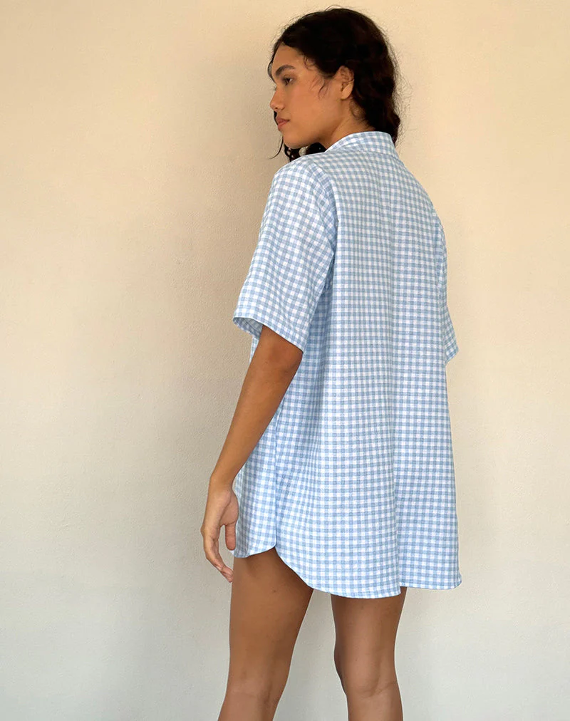 Smith Oversized Hemd aus blauem Gingham - Image 3