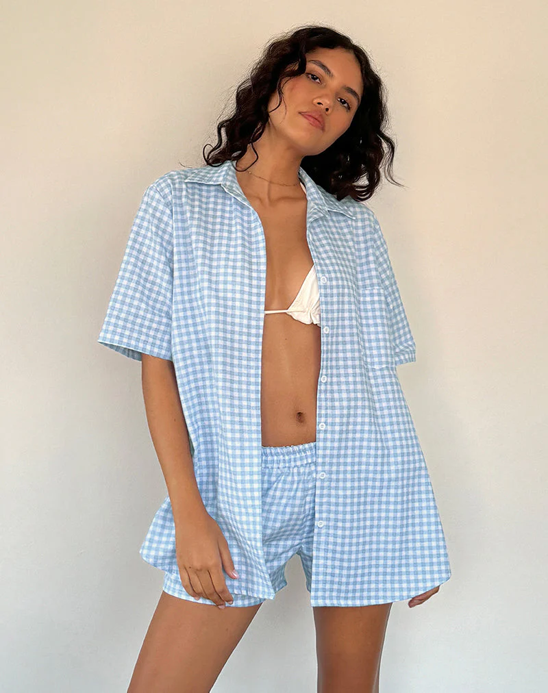Smith Oversized Hemd aus blauem Gingham - Image 4