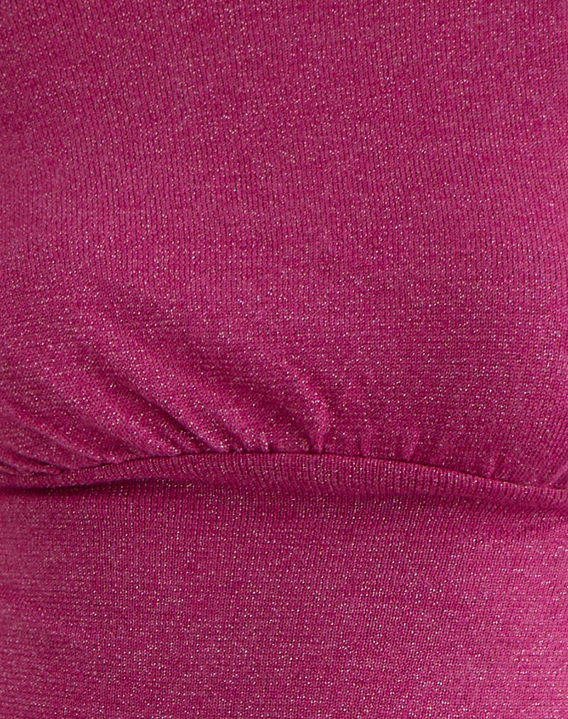 Sojin Top in Lurex Rosa mit Ösen - Image 6
