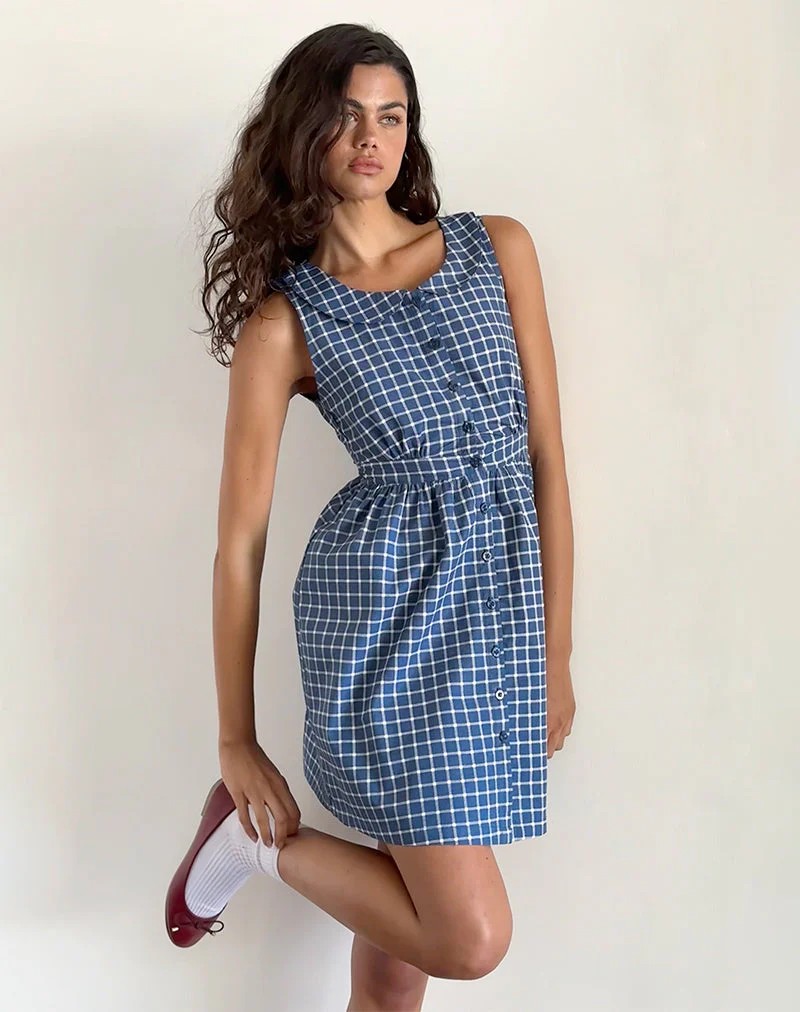 Sokasi Minikleid in Navy Tartan - Image 2