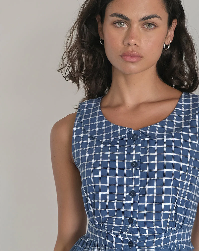 Sokasi Minikleid in Navy Tartan - Image 5