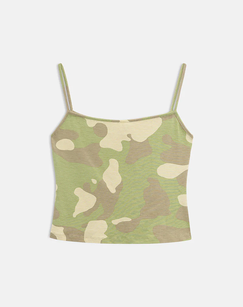 Solay Cami Top in Blurry Camo Khaki - Image 6