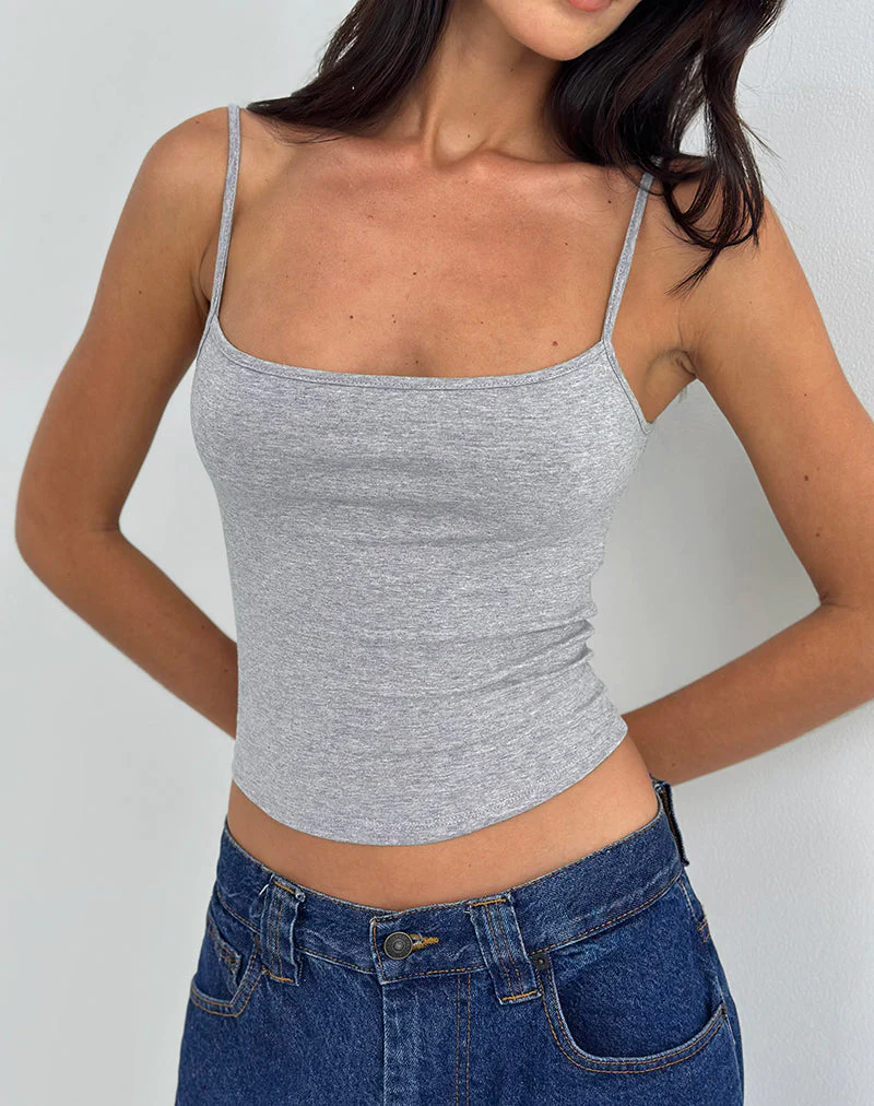 Solay Vest Top in Grau meliert - Image 4
