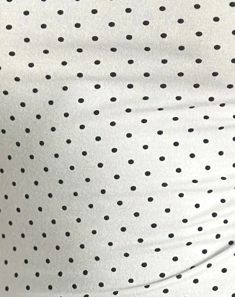 Solay Cami Top in Weiß mit schwarzem Micro-Polka-Print - Image 6