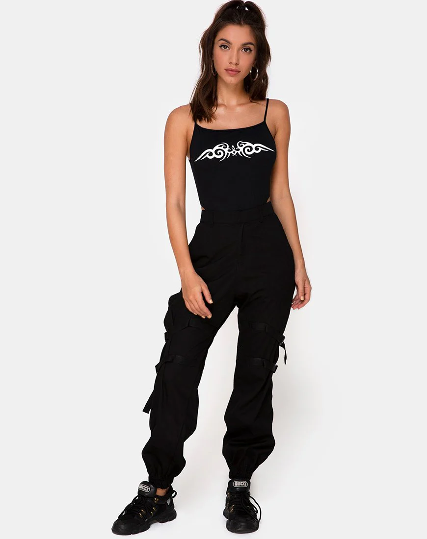 Solemo Mieder in Schwarz mit weißem Tribal - Image 3