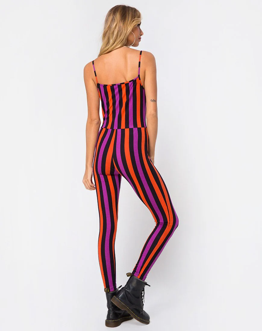Solita Unitard in Lila und Orange gestreift - Image 2