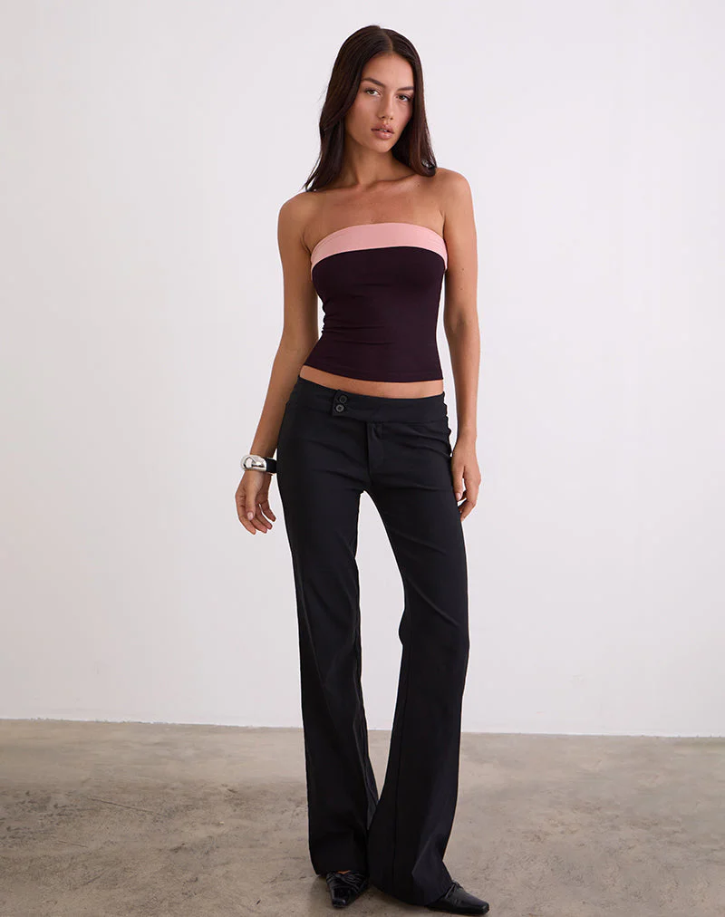 Solna Bandeau-Top in Redwood mit rosa Lady-Bindung - Image 3