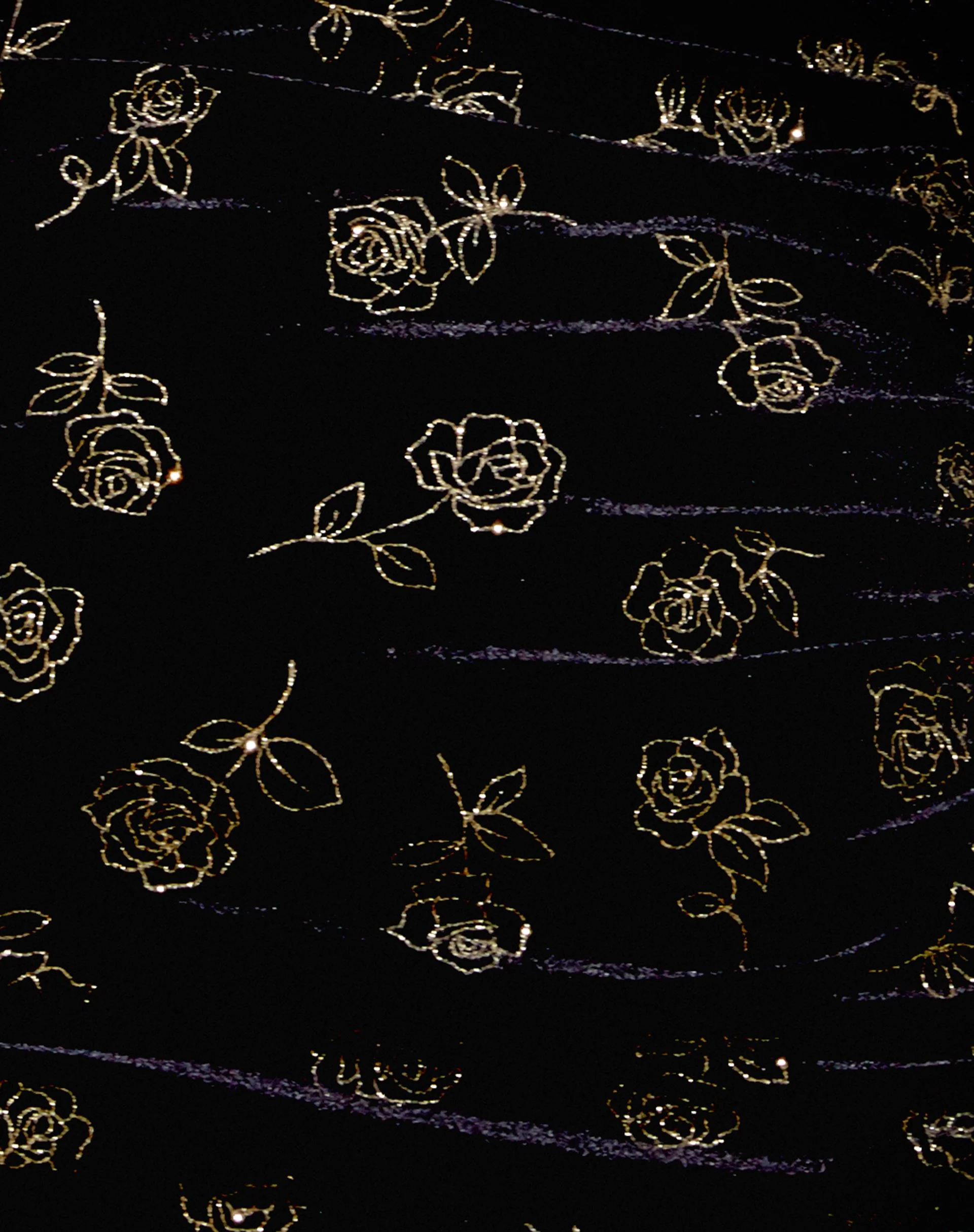 Somery Minirock in Schwarz und Gold Rose Stempel - Image 5