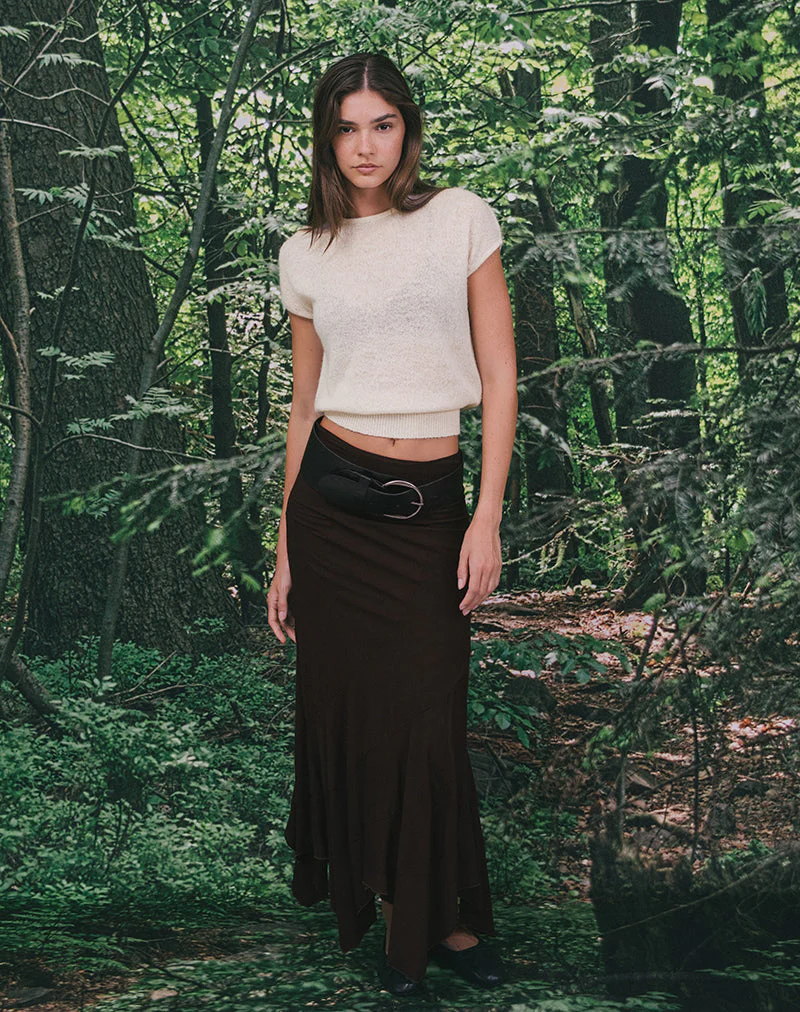 Sorin Oberteil mit tiefem Taillenbund in Ecru gestrickt - Image 2