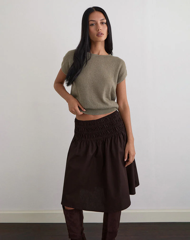 Sorin Top mit tiefem Bund aus Khaki-Strick - Image 2