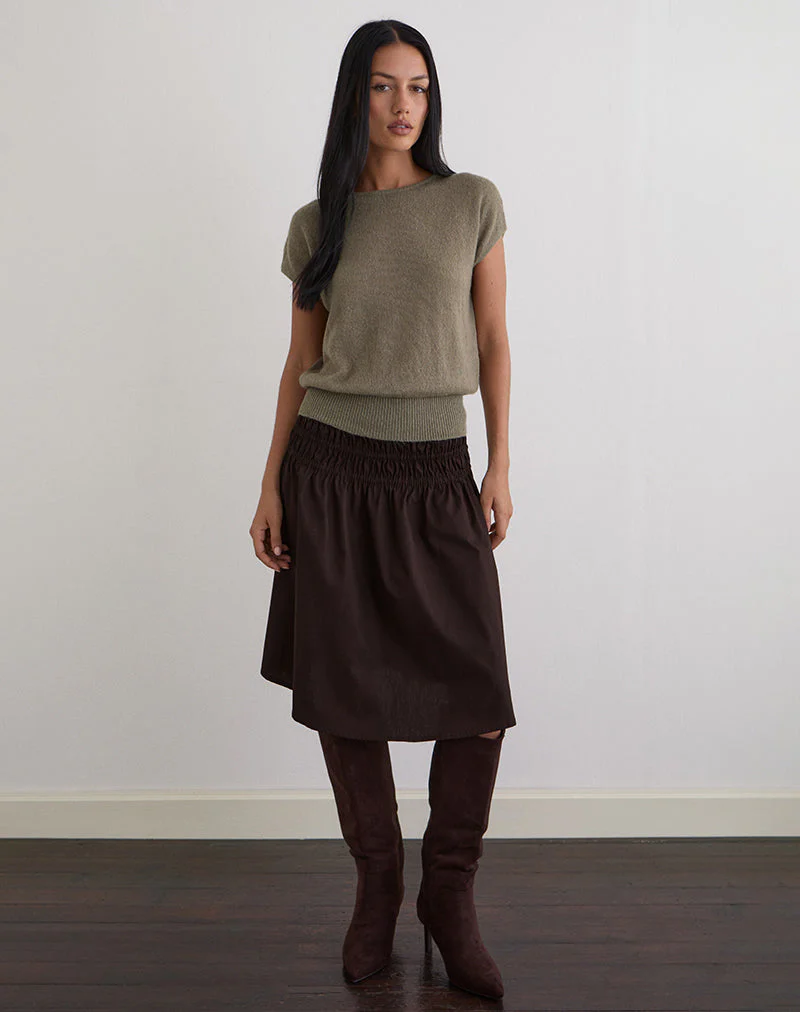 Sorin Top mit tiefem Bund aus Khaki-Strick - Image 3