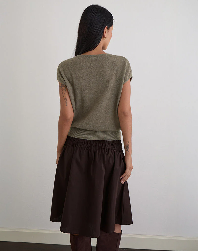 Sorin Top mit tiefem Bund aus Khaki-Strick - Image 5