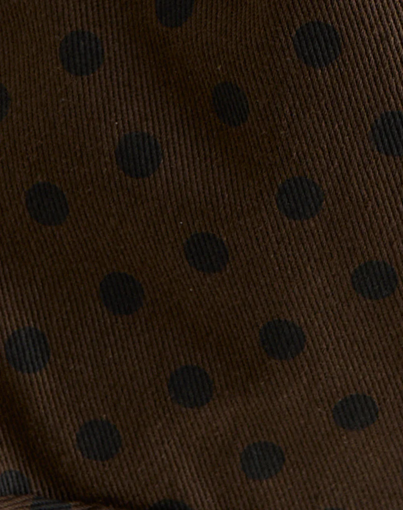 Sota Twill-Tasche in Braun mit schwarzem Polka-Print - Image 6