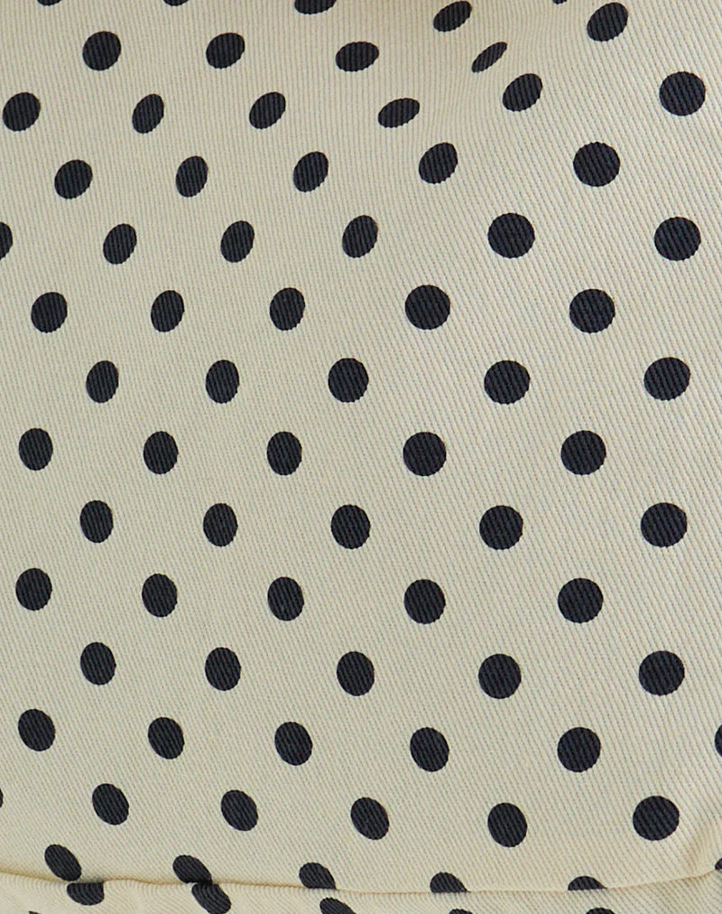 Sota Polka Twill Tasche in Weiß und Schwarz - Image 5