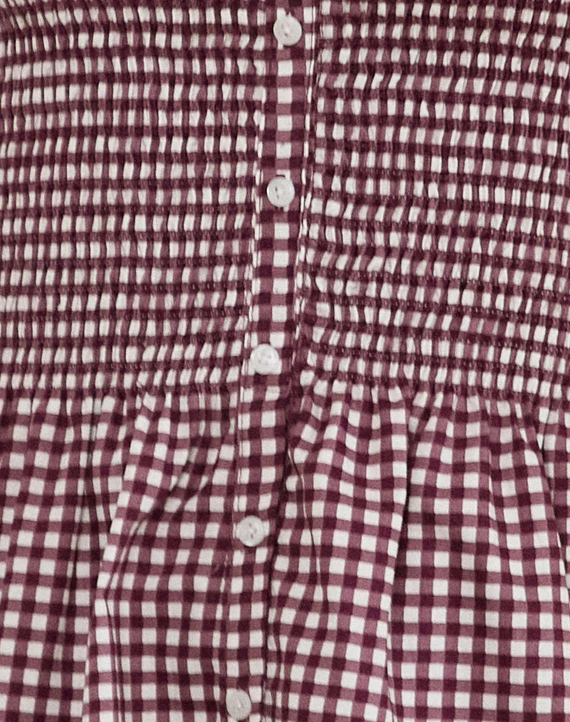 Soter Top in Mini Gingham Wein - Image 6
