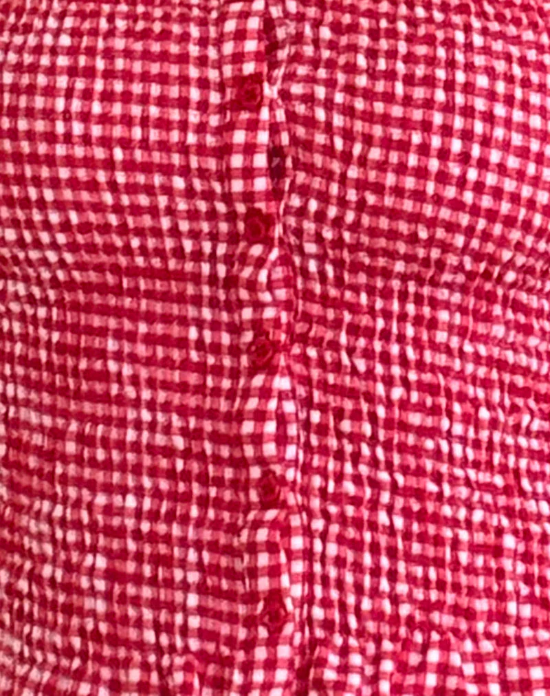 Soter-Oberteil aus rotem Gingham - Image 5