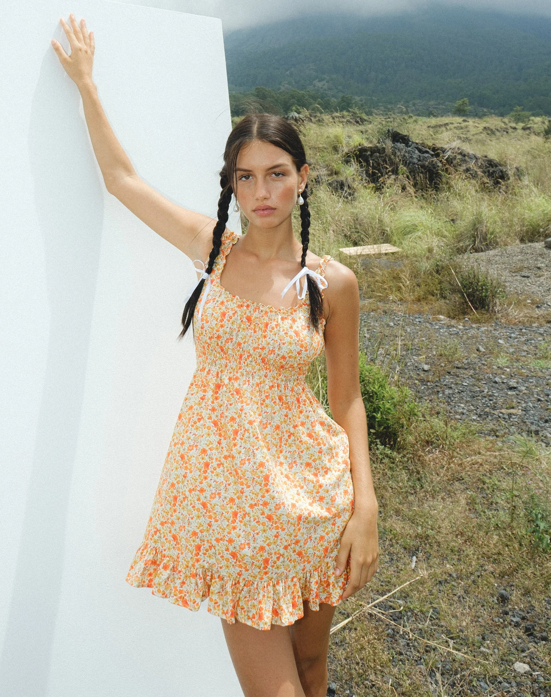 Soyata Tageskleid in Ditsy Tangerine