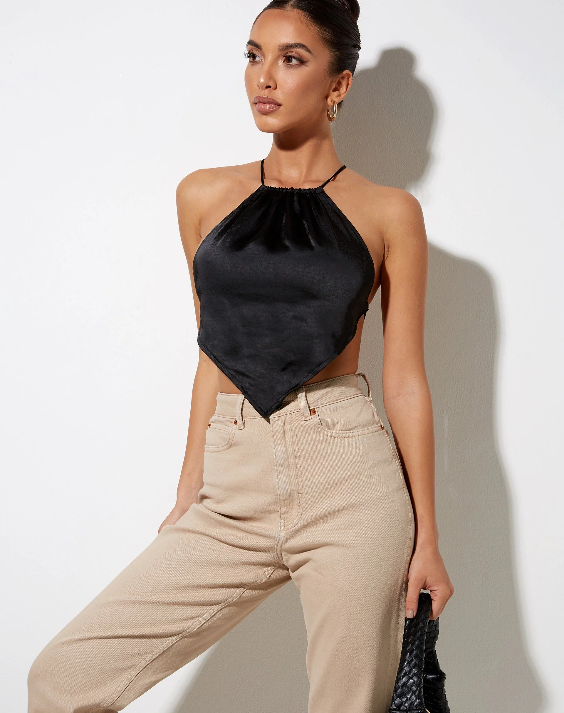 Spence Top in Schwarz Satin - Image 4