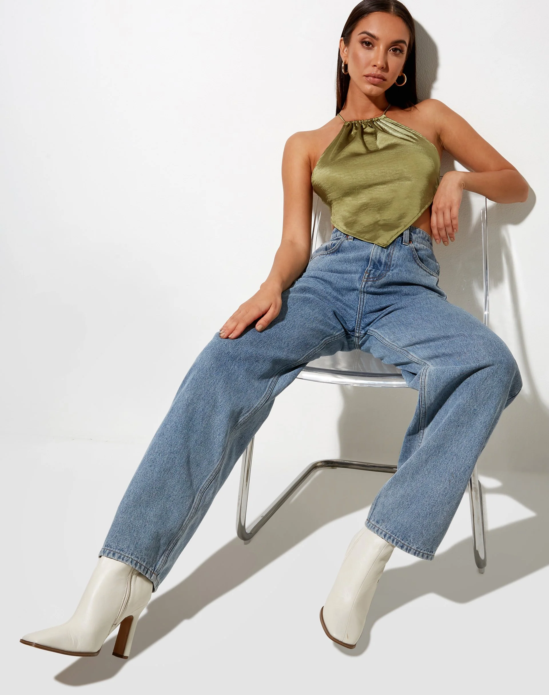 Spence Top in Satin Olivgrün - Image 3