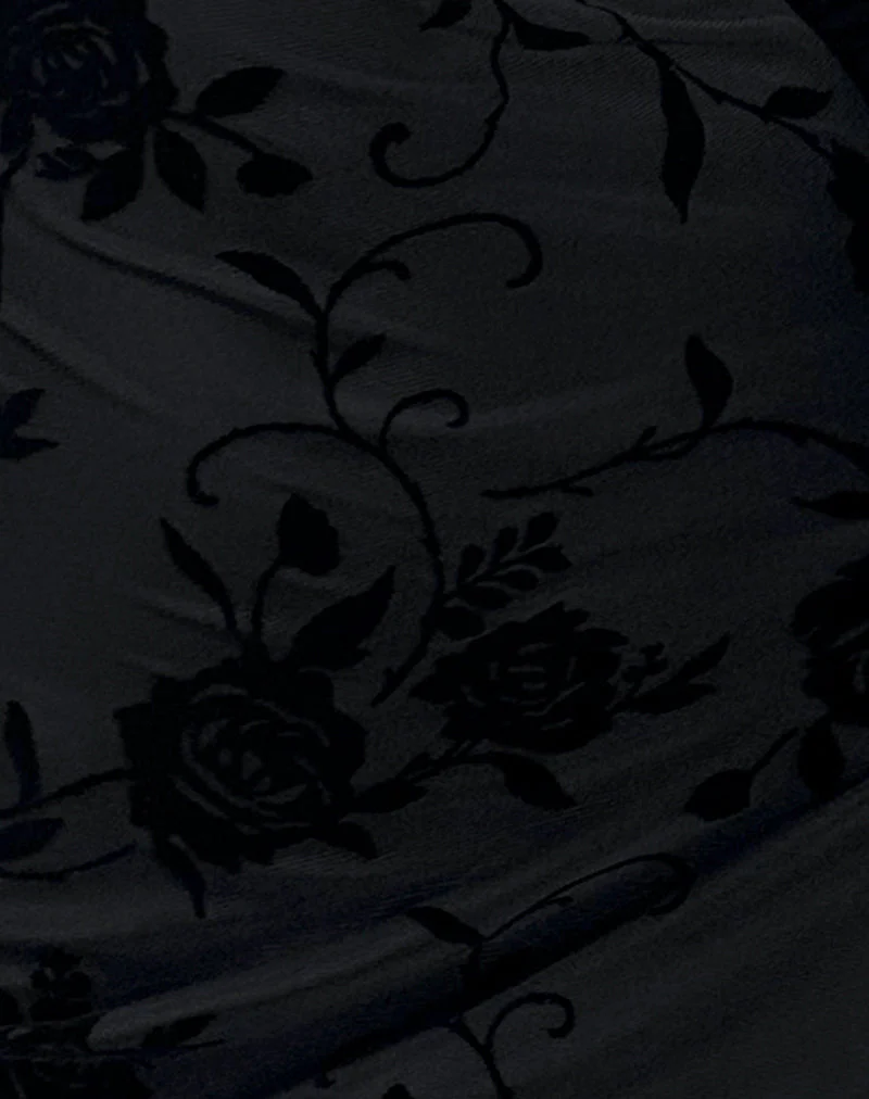 Sriti Minikleid in Rosenflock Schwarz - Image 7