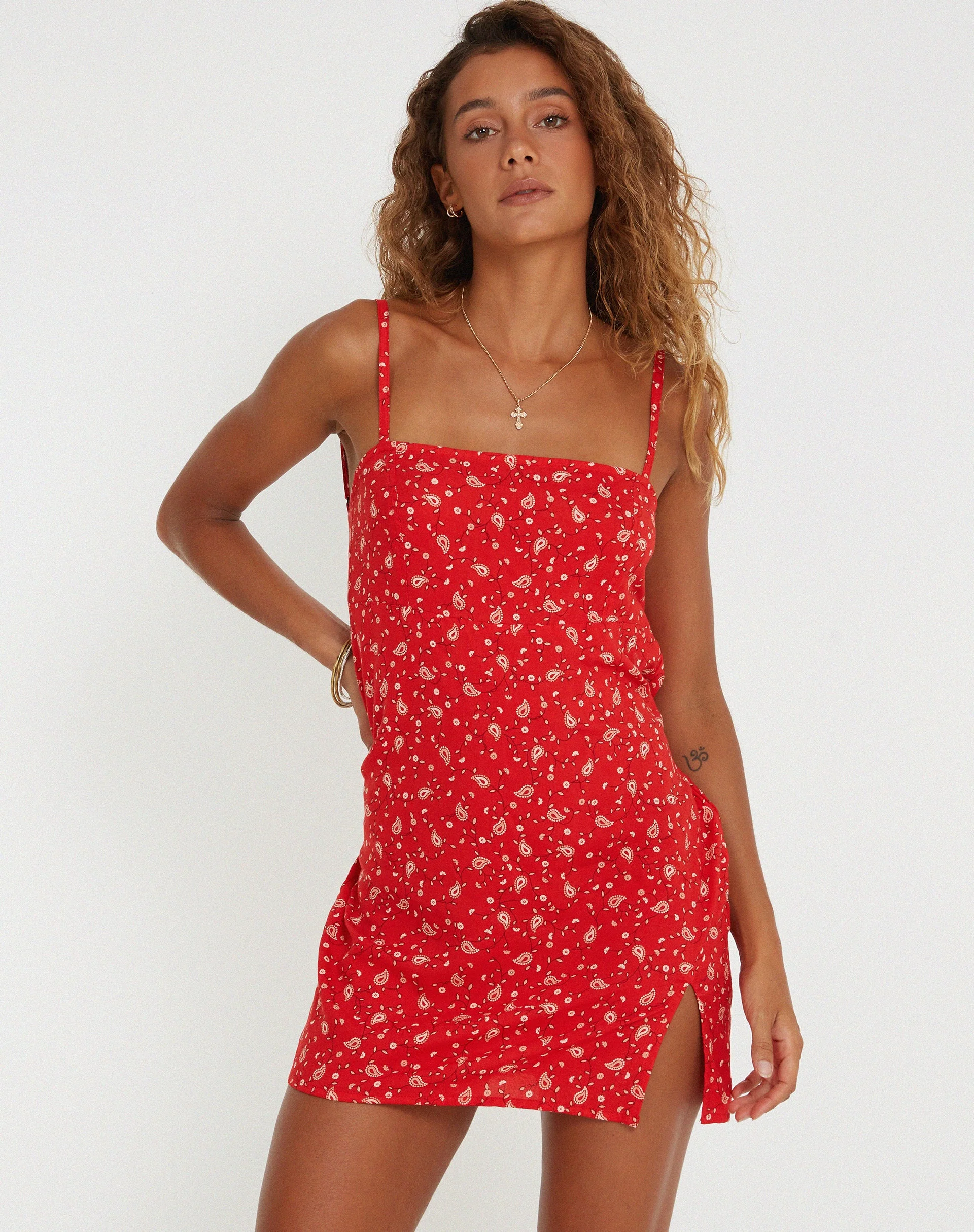 Stoira Minikleid aus Paisley Fun Rot - Image 6