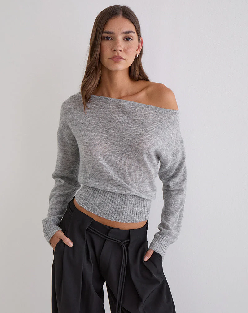 Suena Asymmetrischer Pullover in Grau