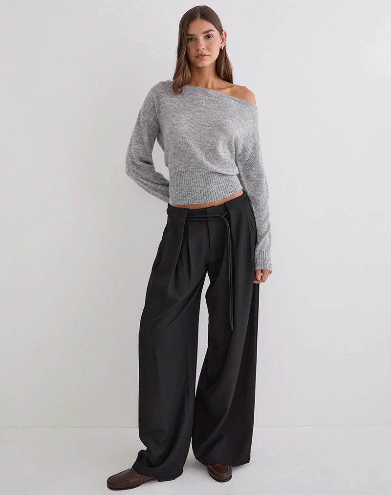 Suena Asymmetrischer Pullover in Grau - Image 6