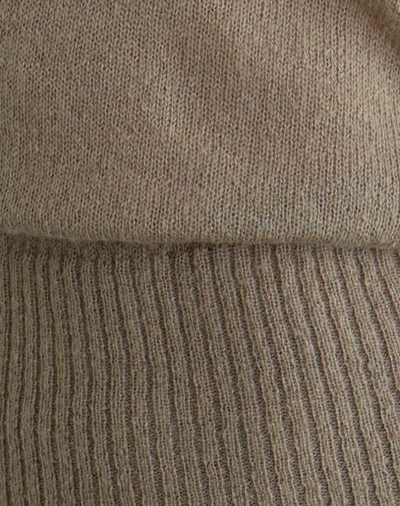 Suena Asymmetrischer Pullover aus Strick in Khaki - Image 5