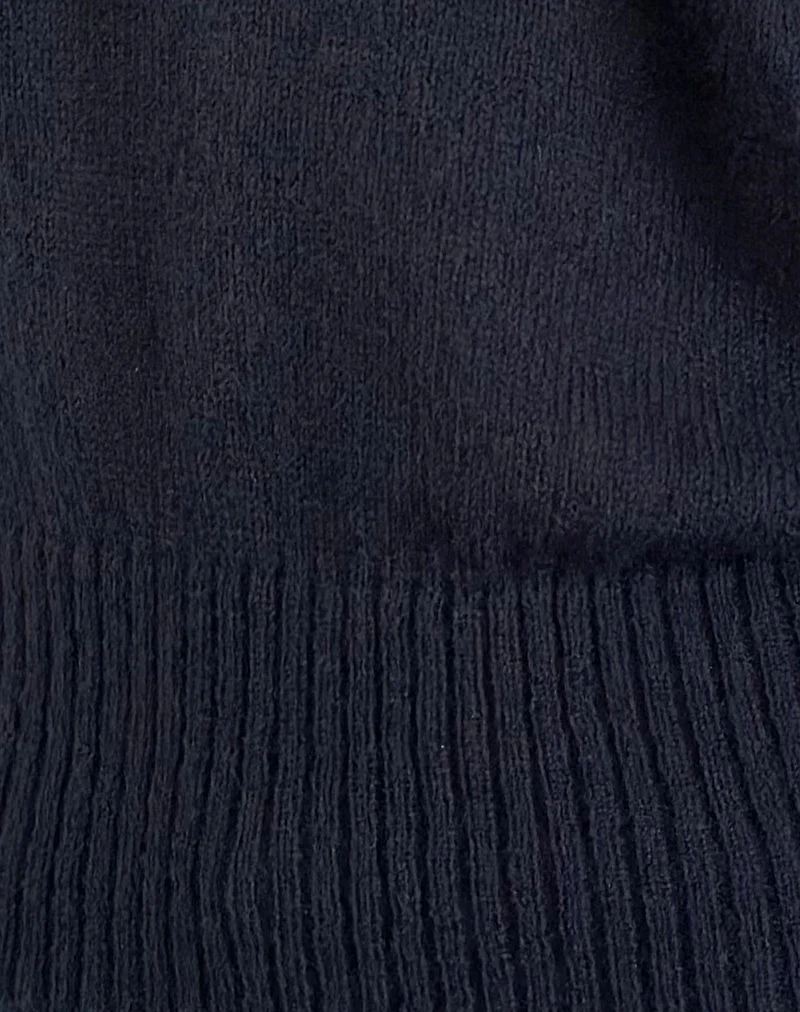 Suena Asymmetrischer Pullover in Marineblau - Image 6